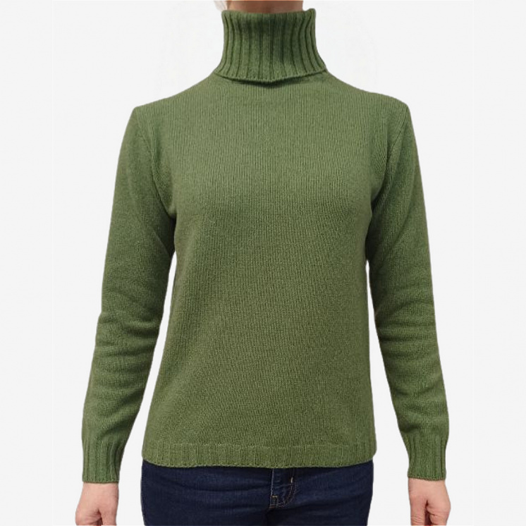 Pullover Femme Col Roulé 100% Cachemire