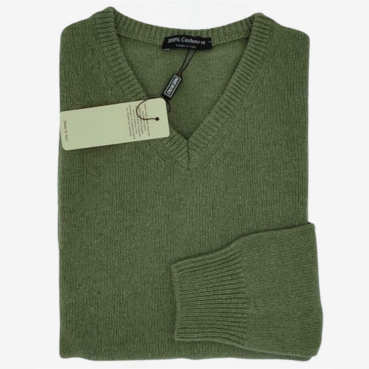 Men's V Neck Pullover 100% Cashmere