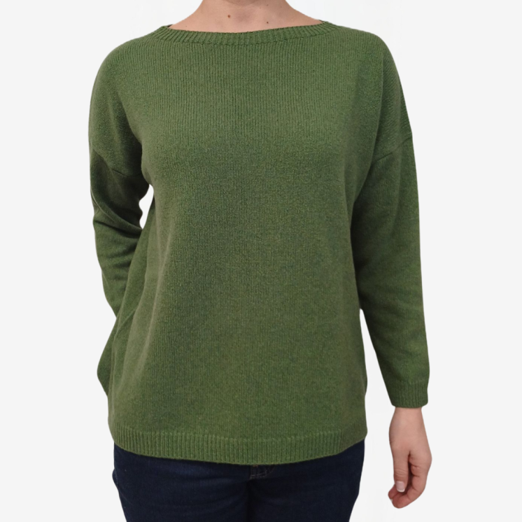 Pullover Donna Scollo Barca Over 100% Cashmere