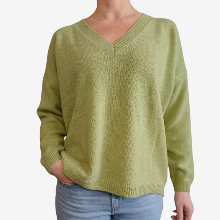 Pullover Femme Over Col V 100% Cachemire