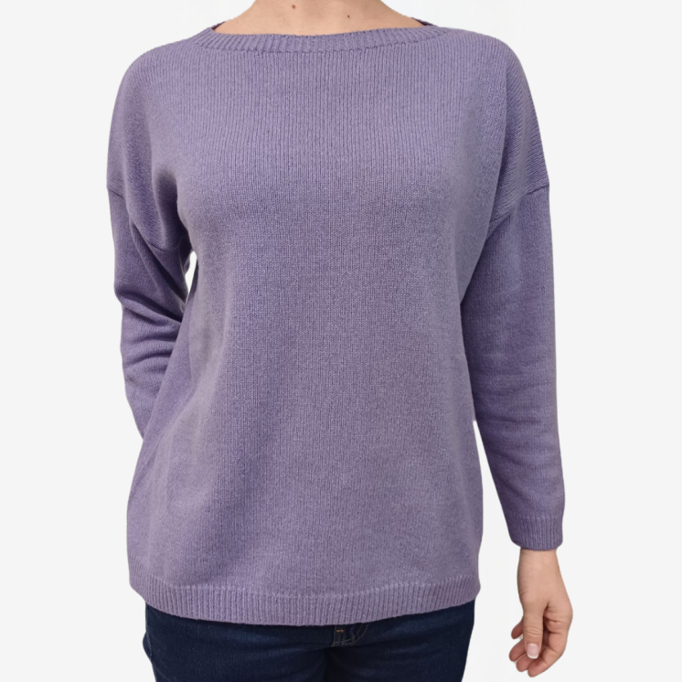 Pullover Donna Scollo Barca Over 100% Cashmere