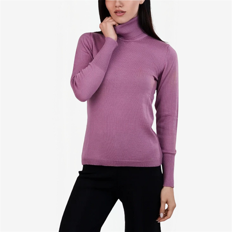 Pullover Femme Col Roulé 100% Laine mérinos Extra-fin