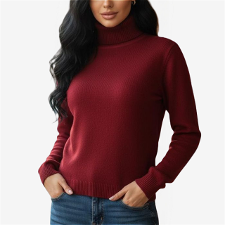 Pullover Femme Col Roulé 100% Cachemire