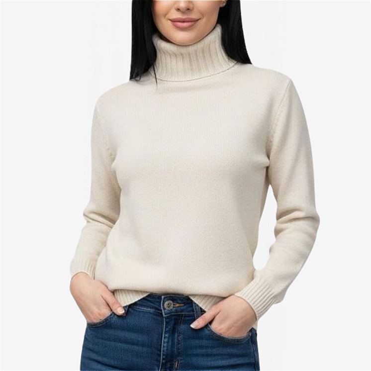 Women's Turtleneck Pullover 100% Cashmere