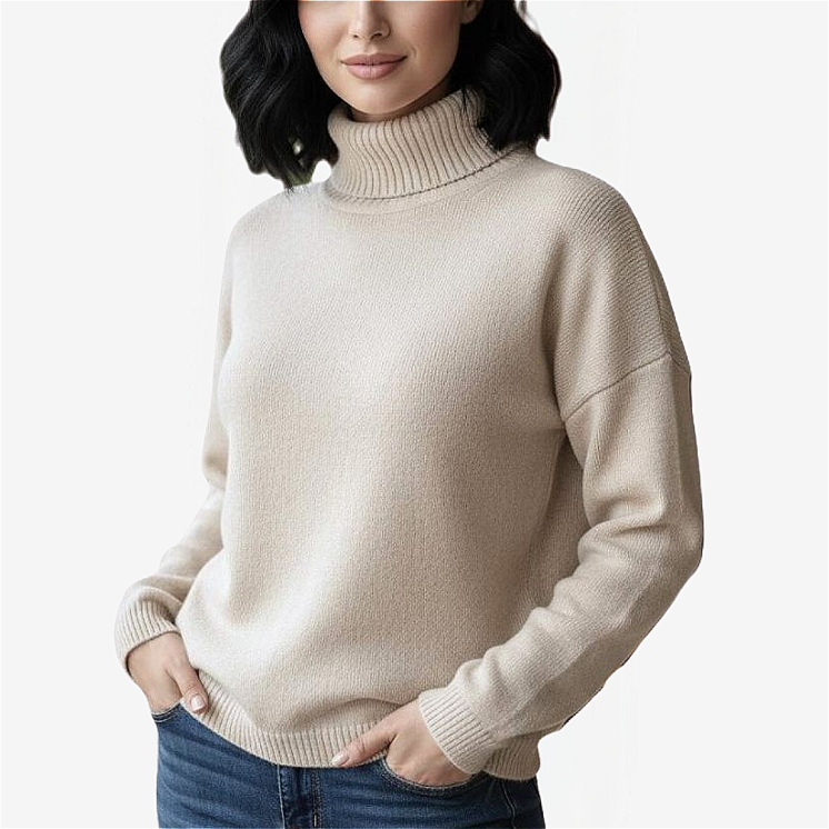 Women's Turtleneck Pullover Over 100% Cashmere