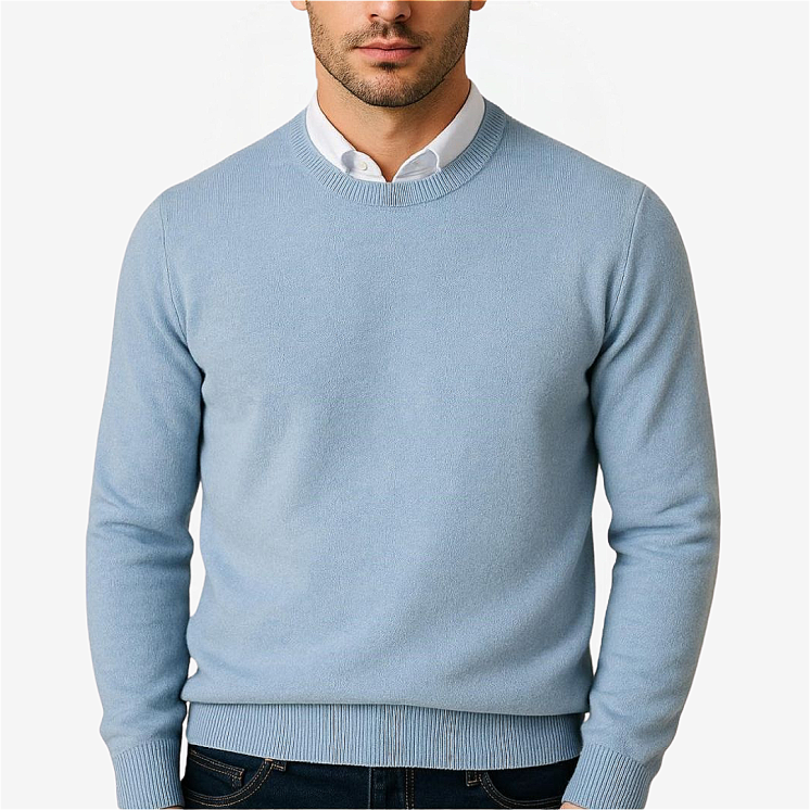 Men's Crewneck Light Pullover 100% Cashmere