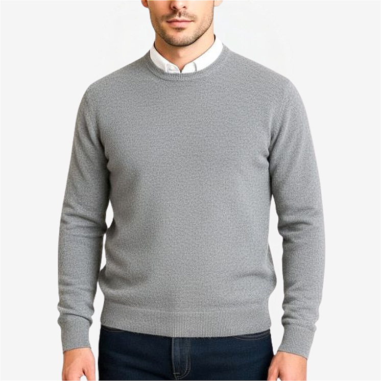 Men's Crewneck Light Pullover 100% Cashmere