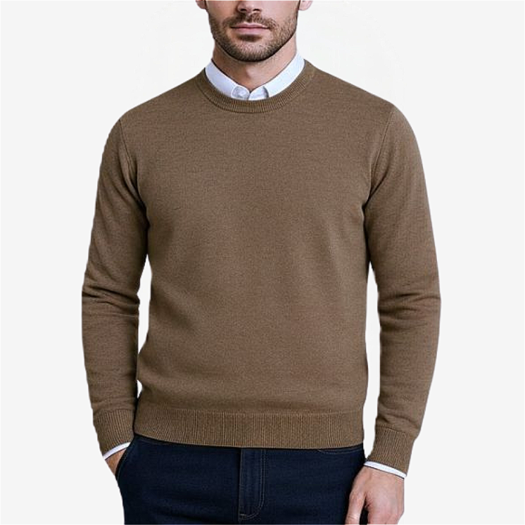 Men's Crewneck Light Pullover 100% Cashmere