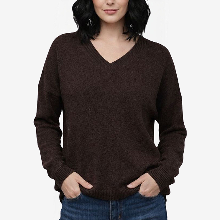 Women's V Neck Pullover Over 100% Cashmere