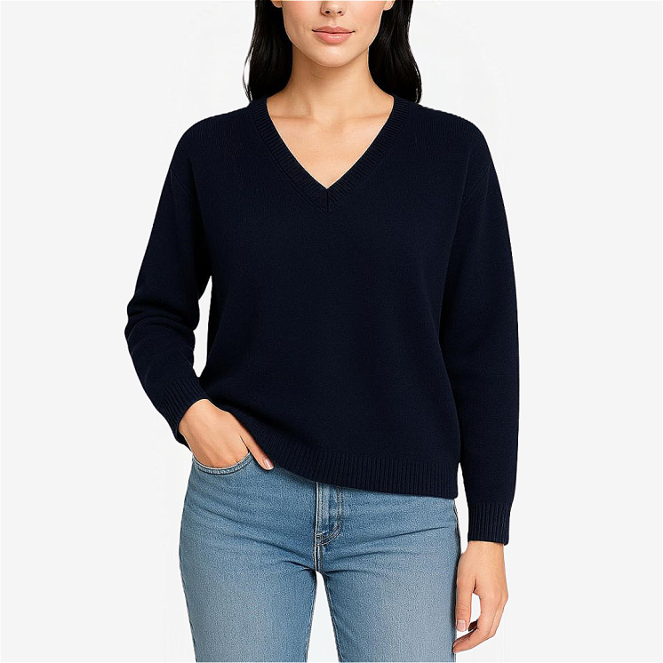 Pullover Femme Over Col V 100% Cachemire