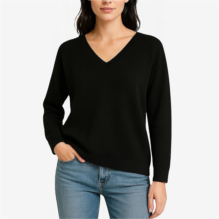Pullover Donna Scollo V Over 100% Cashmere