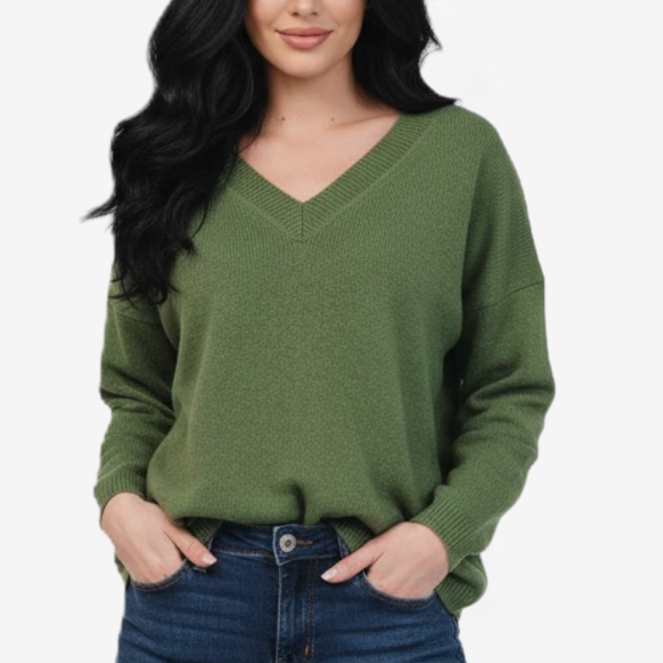 Pullover Donna Scollo V Over 100% Cashmere