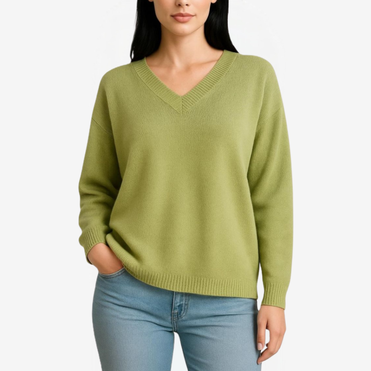 Pullover Donna Scollo V Over 100% Cashmere