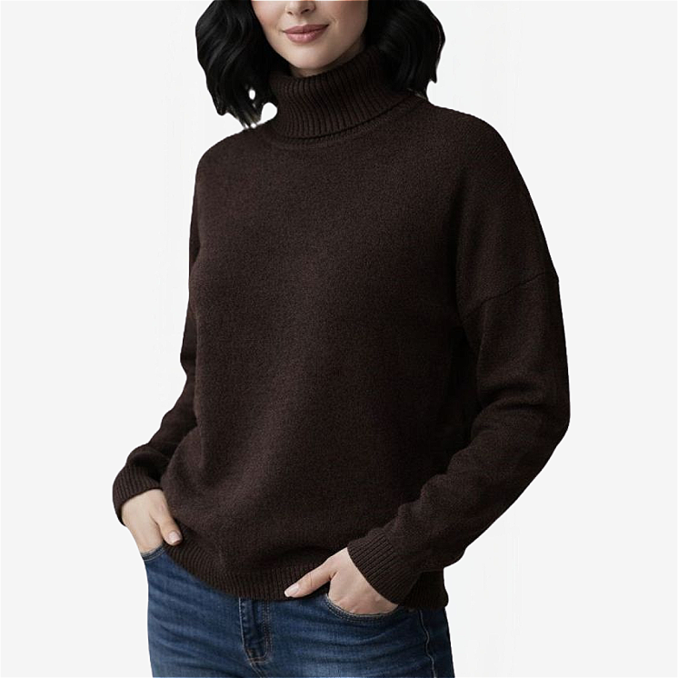 Pullover Femme Over Col Roulé 100% Cachemire