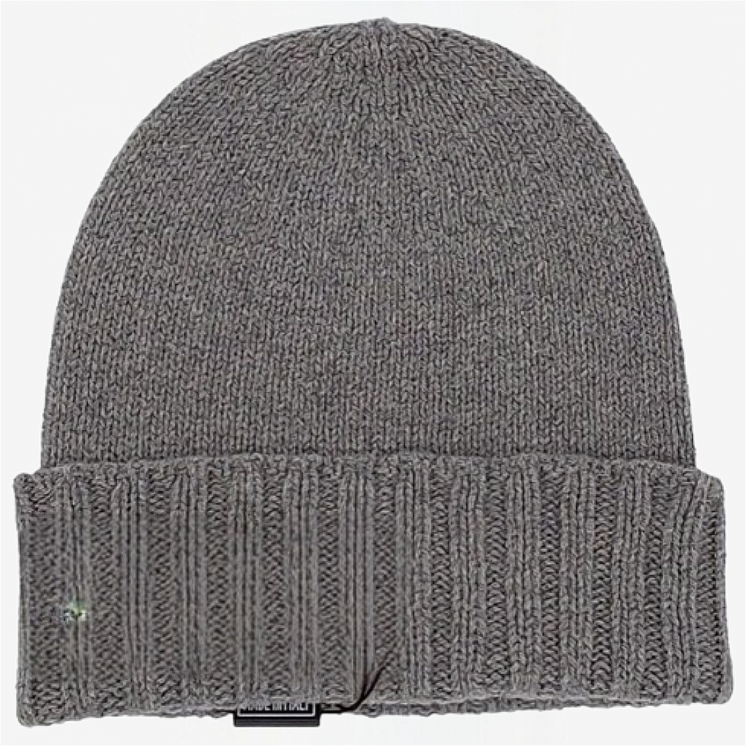 Ribbed Border Hat 100% Cashmere