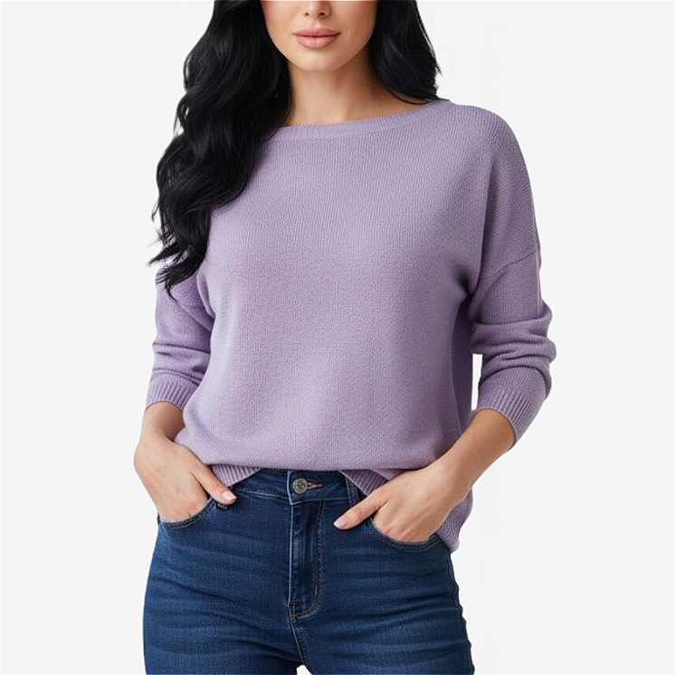 Pullover Femme Over Col Bateau 100% Cachemire