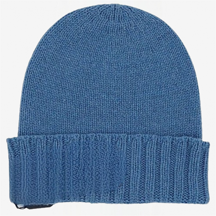 Ribbed Border Hat 100% Cashmere