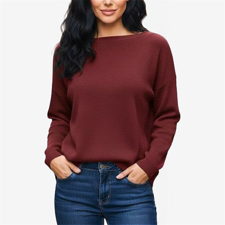 Woman Boat Neck Pullover Over 100% Cashmere