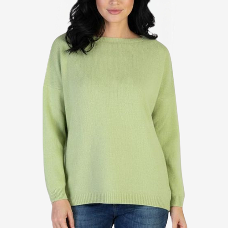 Woman Boat Neck Pullover Over 100% Cashmere