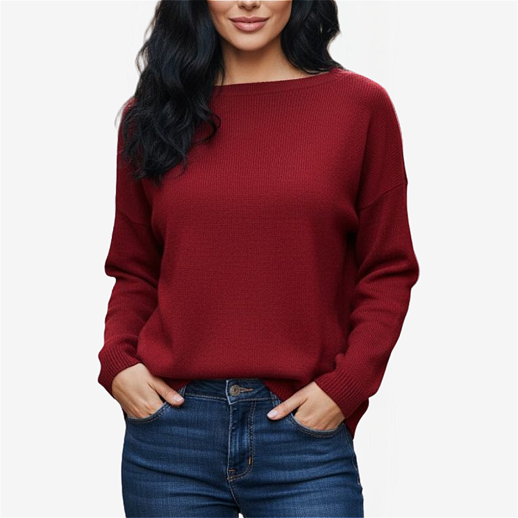 Pullover Femme Over Col Bateau 100% Cachemire