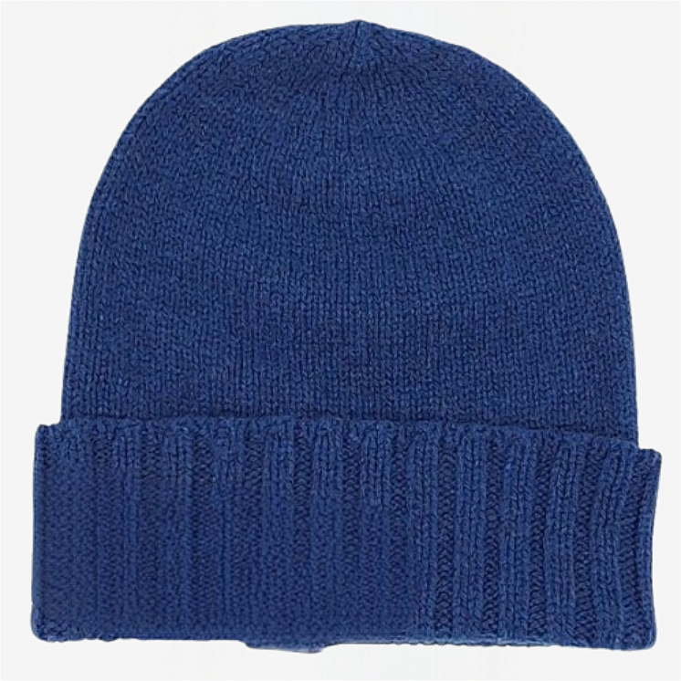 Ribbed Border Hat 100% Cashmere