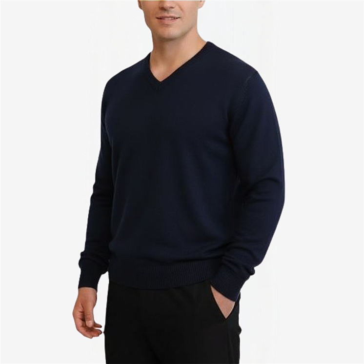 Men's V Neck Pullover 100% Cashmere