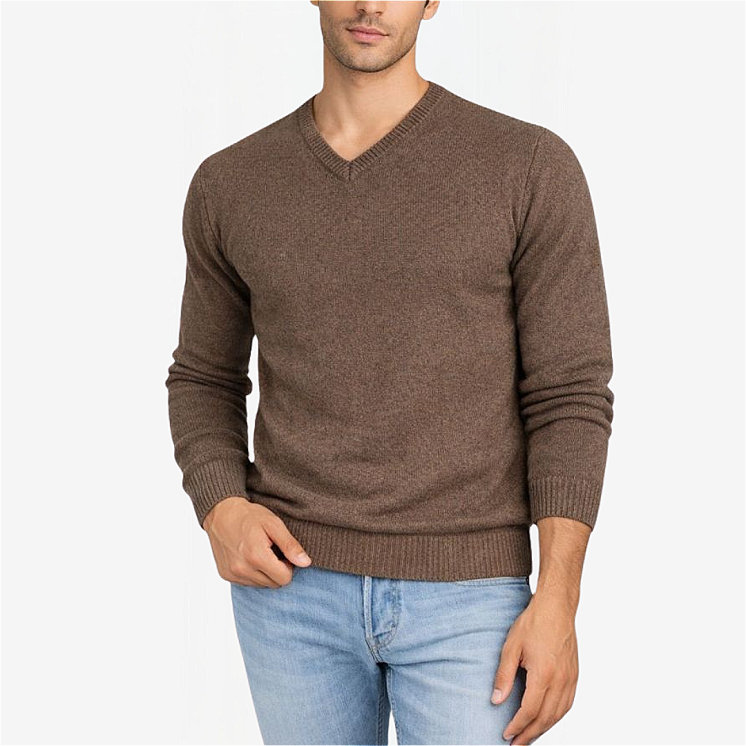 Men's V Neck Pullover 100% Cashmere