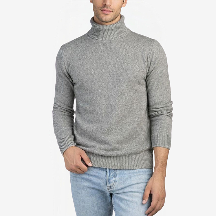 Pullover Homme Col Roulé 100% Cachemire