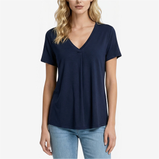 T-shirt Col V Manches Courtes