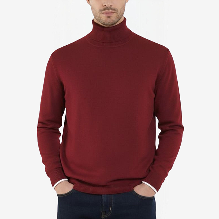 Pullover Light Homme Col Roulé 100% Cachemire