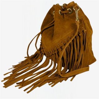 Cecilia Bag - Suede Leather Bucket Bag with Fringes