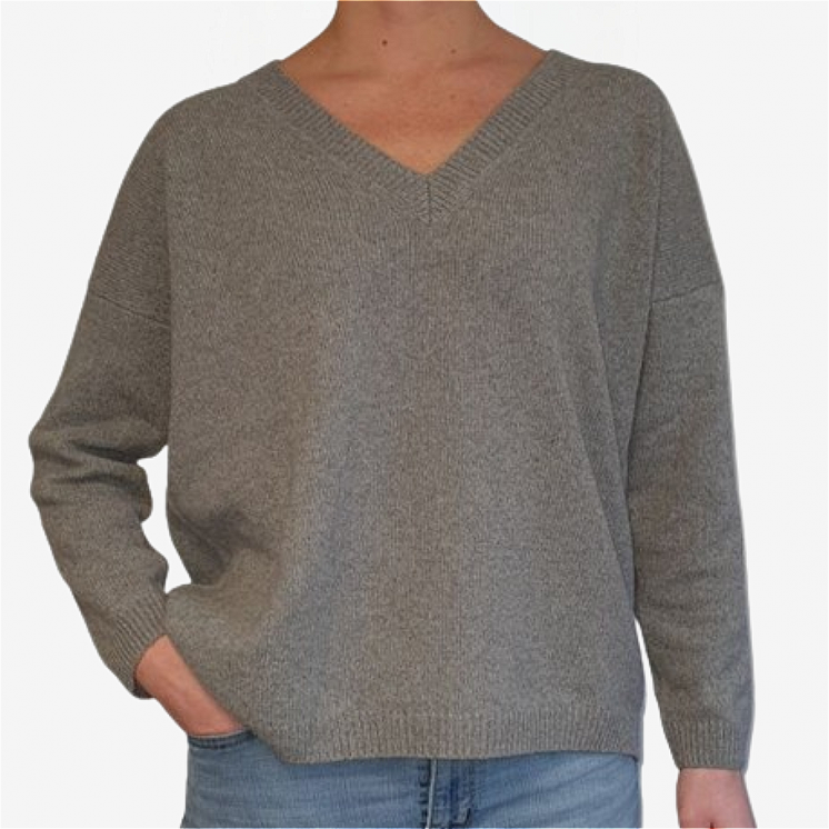 Women's V Neck Pullover Over 100% Cashmere