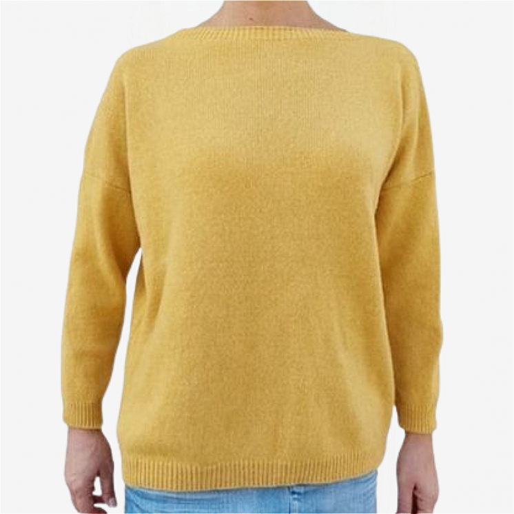 Woman Boat Neck Pullover Over 100% Cashmere