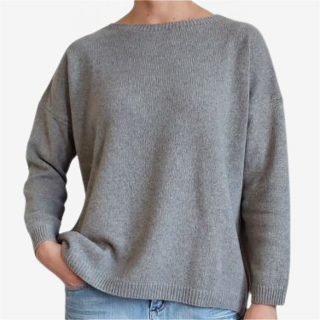 Woman Boat Neck Pullover Over 100% Cashmere