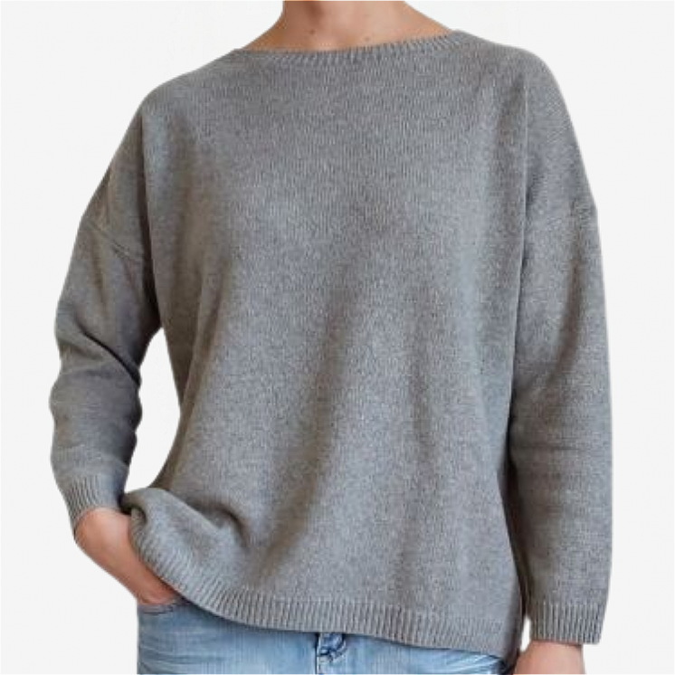 Pullover Donna Scollo Barca Over 100% Cashmere