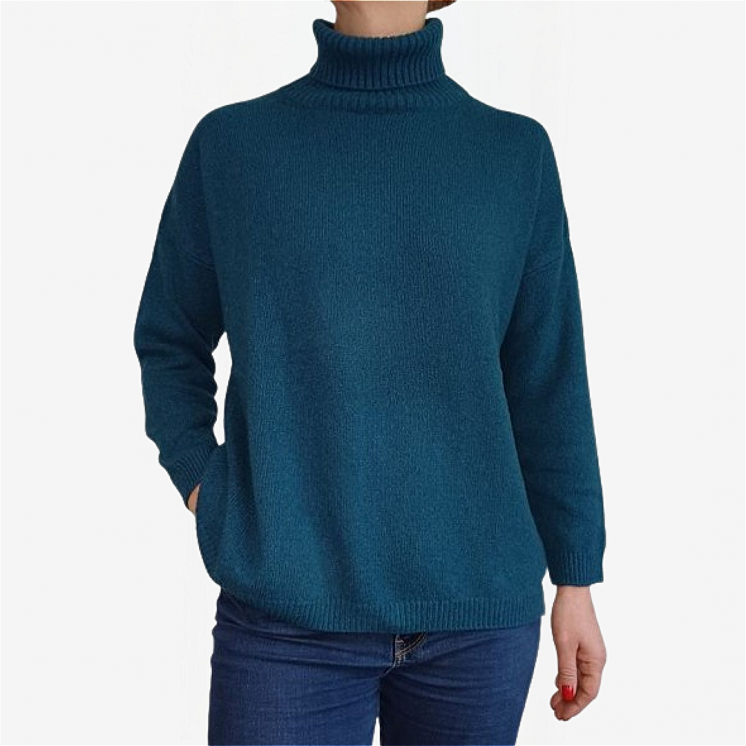 Women's Turtleneck Pullover Over 100% Cashmere