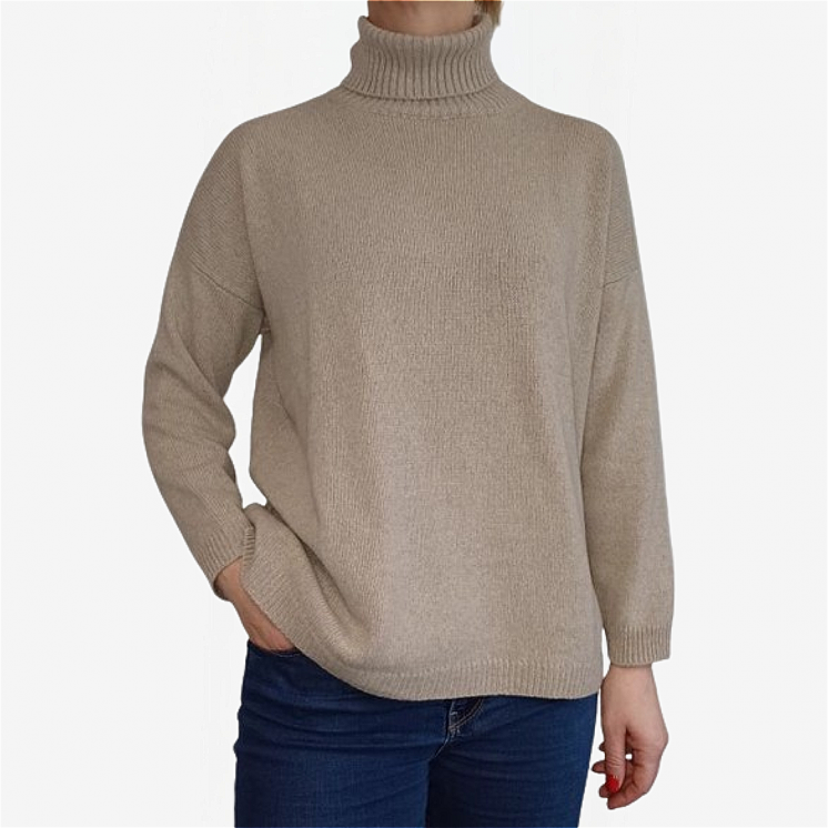 Women's Turtleneck Pullover Over 100% Cashmere