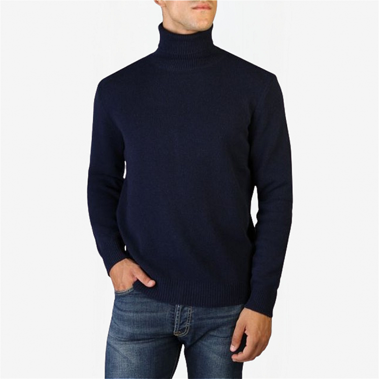 Pullover Homme Col Roulé 100% Cachemire