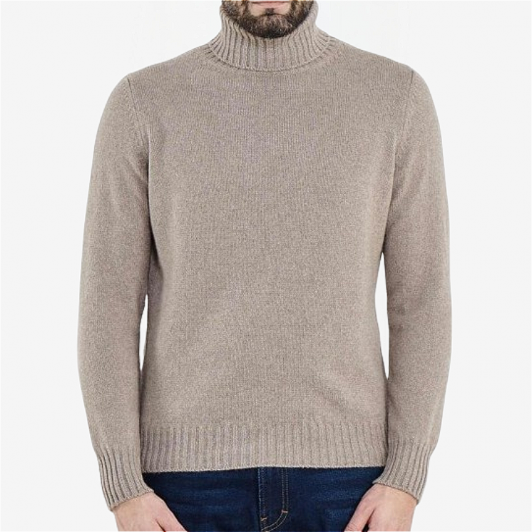 Pullover Homme Col Roulé 100% Cachemire