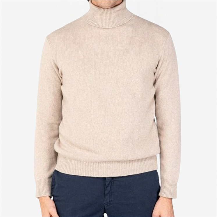 Pullover Homme Col Roulé 100% Cachemire