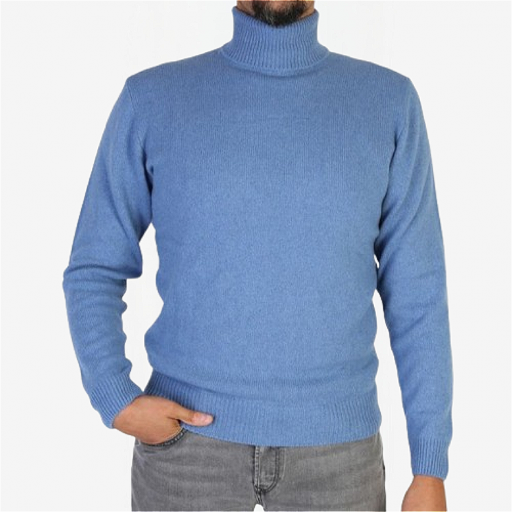 Pullover Homme Col Roulé 100% Cachemire