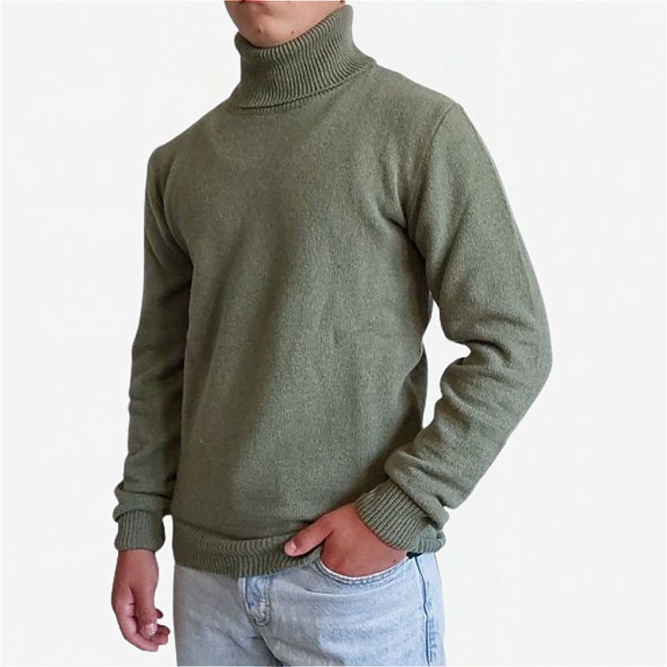 Pullover Homme Col Roulé 100% Cachemire