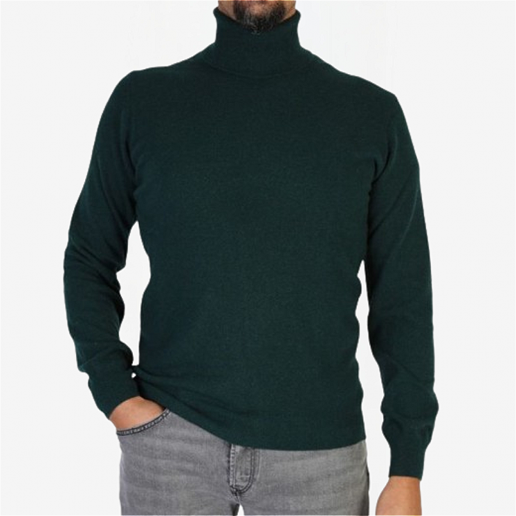 Pullover Light Homme Col Roulé 100% Cachemire