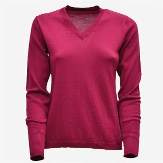 Women's V-Neck Sweater 100% Extrafine Merino Wool