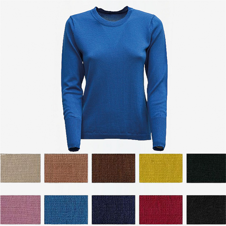 Women's Crew Neck 100% Extrafine Merino Wool