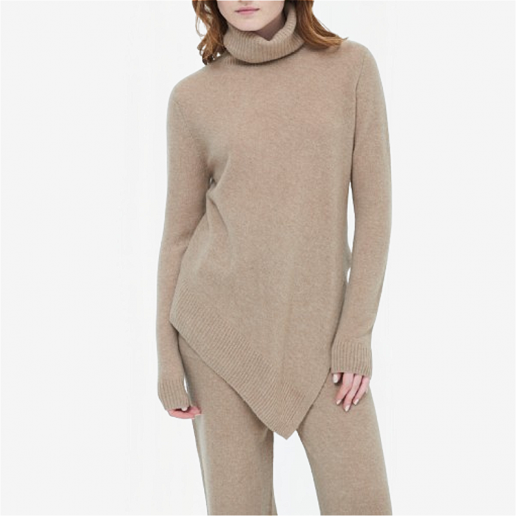 Women's Turtleneck Asymmetric Pullover